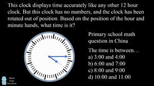 Bài toán tiểu học Trung Quốc: 'Đố bạn biết đồng hồ chỉ mấy giờ'